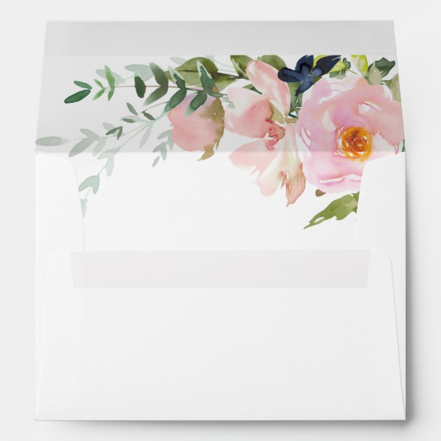 Enveloppe Blanc solide avec Mariage en vaporisateur rose vif (Dos (Bas))