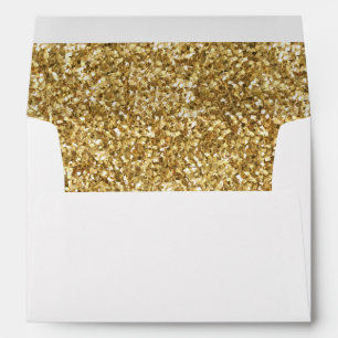 Enveloppe blanche A7 Gold Parties scintillant (7,2