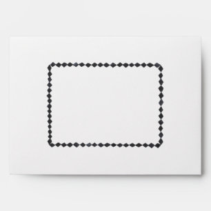 Enveloppe blanche avec cadre diamant noir