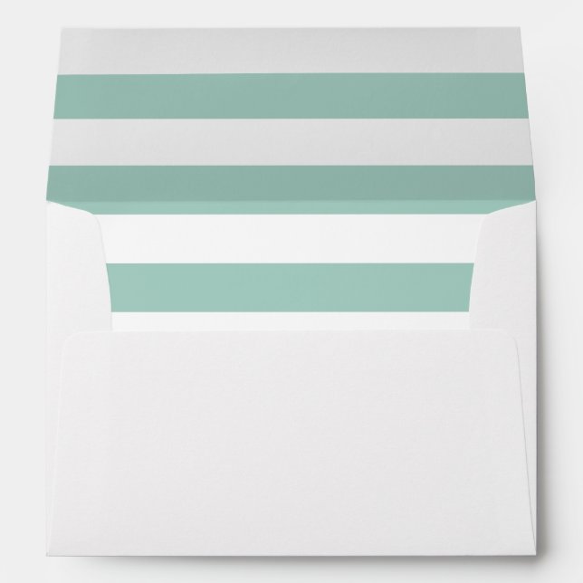 Enveloppe blanche avec les rayures vertes et (Dos (Bas))