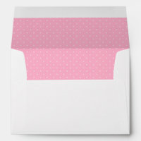 Enveloppe blanche avec Motif de point Polka rose