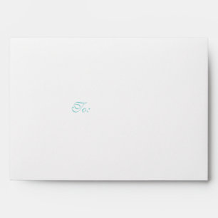 Enveloppe blanche et bleue Turquoise