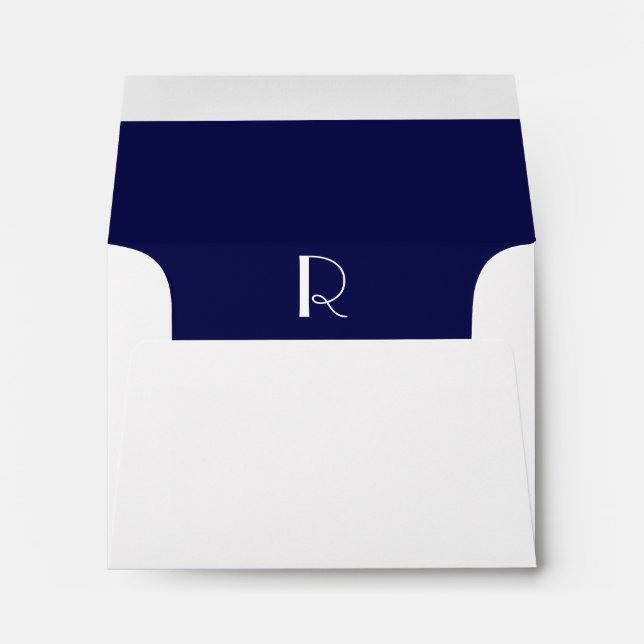 Enveloppe blanche initiale de monogramme, (Dos (Bas))