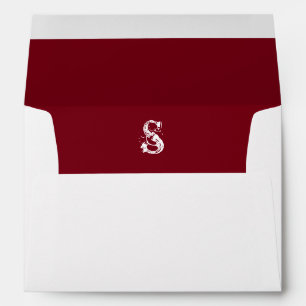 Enveloppe blanche initiale de monogramme, linge de