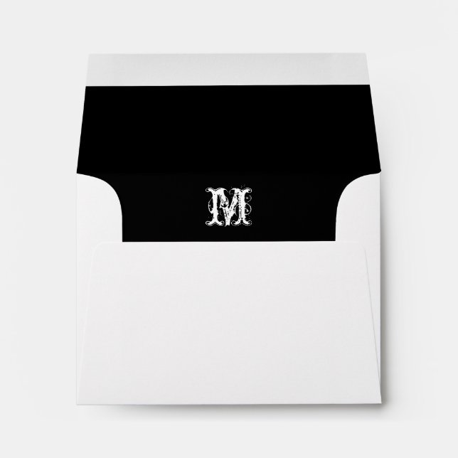 Enveloppe blanche initiale de monogramme, RSVP à l (Dos (Bas))