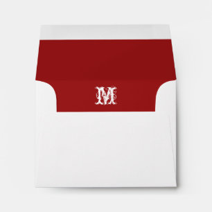 Enveloppe blanche initiale de monogramme, RSVP lin