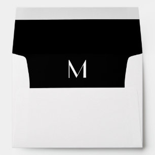 Enveloppe blanche initiale monogramme, à nappes no