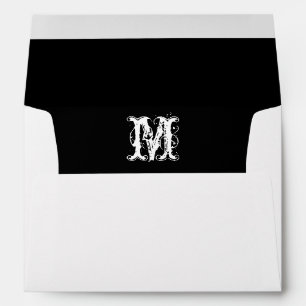 Enveloppe blanche initiale monogramme, à nappes no