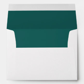 Enveloppe blanche, Liner bleu Turquoise