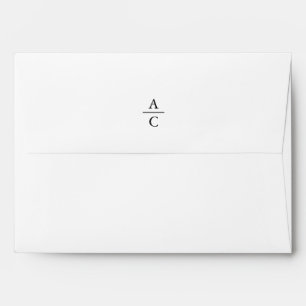 Enveloppe blanche monogramme minimale et élégante