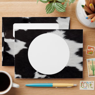 Enveloppe blanche noire ronde