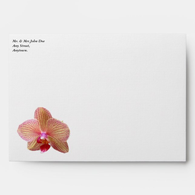 Enveloppe blanche orchidée (Devant)