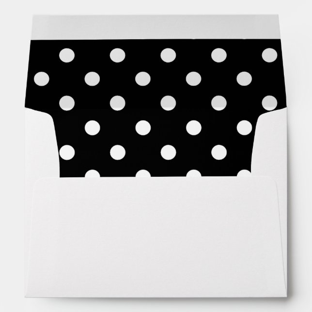 Enveloppe blanche, point Polka noir (Dos (Bas))