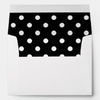 Enveloppe blanche, point Polka noir