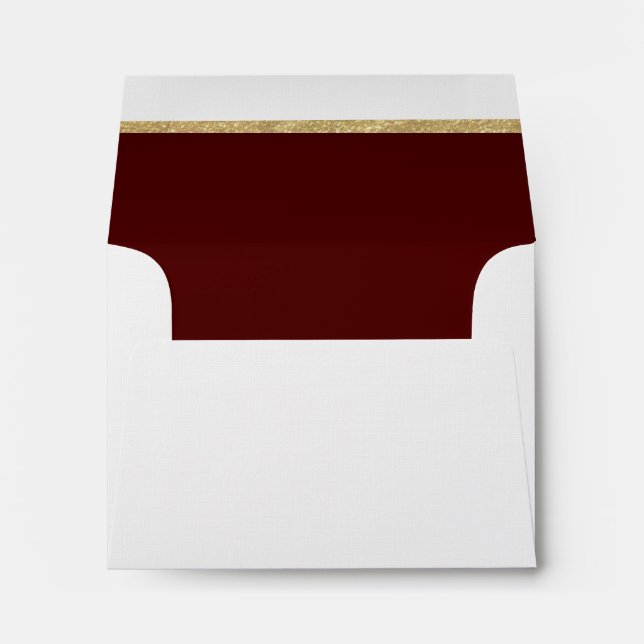 Enveloppe blanche - rouge foncé foncé avec la (Dos (Bas))