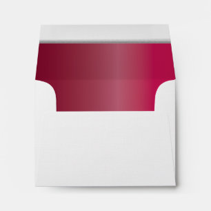 Enveloppe blanche - Rouge rubis avec barre d'argen