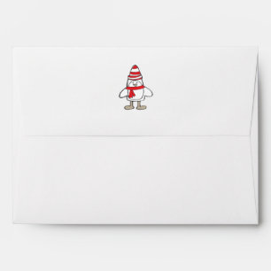 Enveloppe blanche simple en pingouin