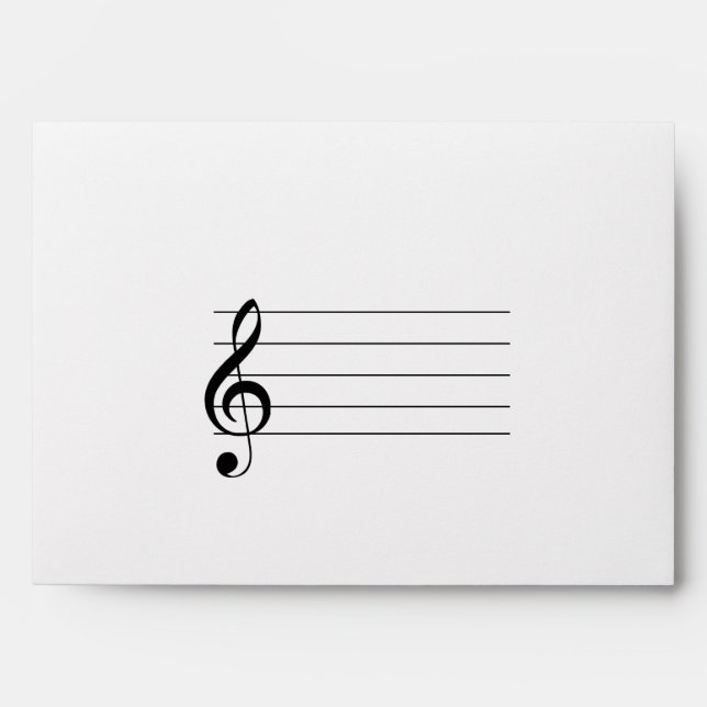 Enveloppe Blank Music Staff Treble Clef (Devant)