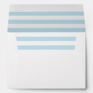 Enveloppe Bleu à rayures nautiques. Mariage rayé moderne