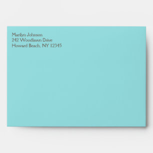 Enveloppe bleu Aqua et Brown pour des dimensions d