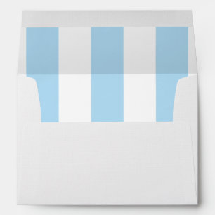 Enveloppe Bleu, Blancs, Motif rayé