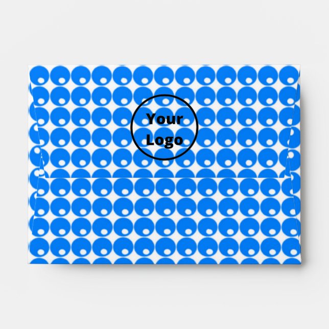 Enveloppe Bleu cercle motif sur blanc (Dos (Haut rabat))