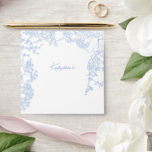 Enveloppe Bleu Chinoiserie Toile de Jouy Mariage