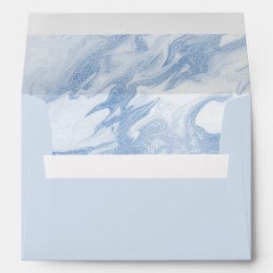 Enveloppe Bleu clair avec marbré à l'intérieur Occasion spéc