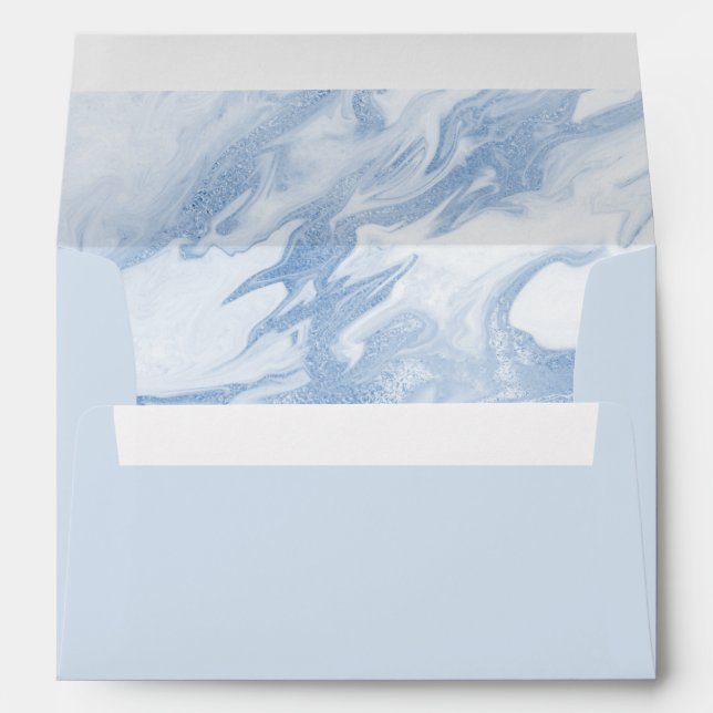 Enveloppe Bleu clair avec marbré à l'intérieur Occasion spéc (Dos (Bas))