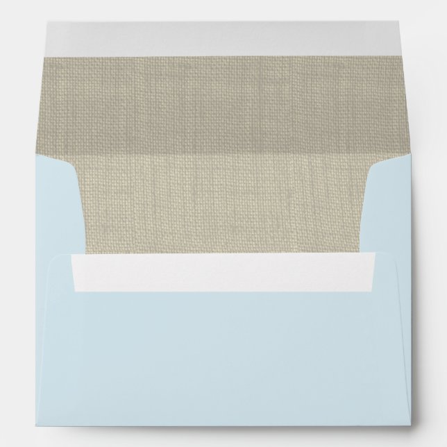 Enveloppe Bleu clair et Burlap (Dos (Bas))