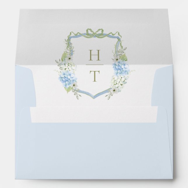 Enveloppe bleu clair Hydrangea Crest (Dos (Bas))