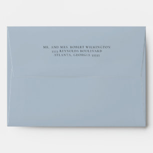 Enveloppe Bleu clair simple blanc 5 x 7 adresse de retour