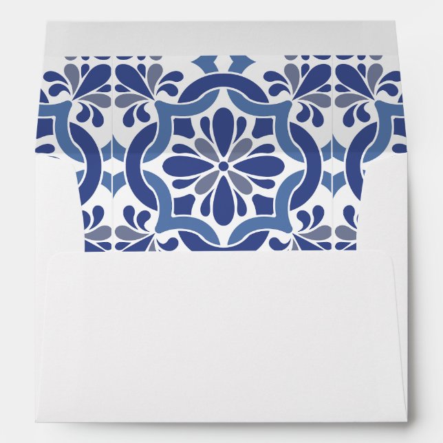 Enveloppe Bleu et blanc Côte Mariage méditerranéen (Dos (Bas))