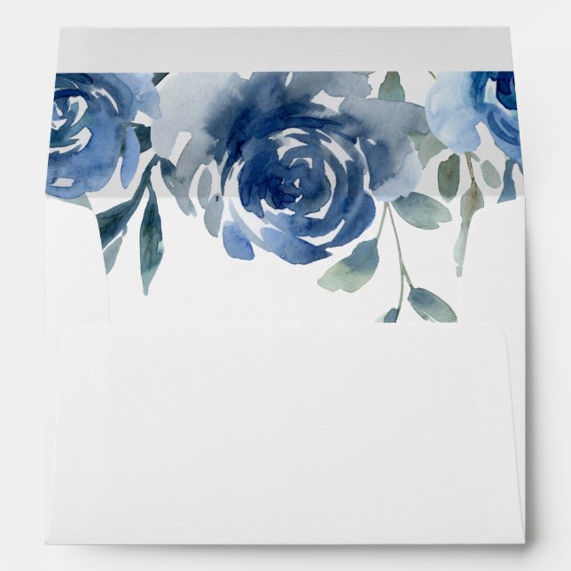 Enveloppe bleu et bleu floral 2 Dusty (Dos (Bas))