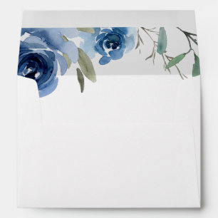 Enveloppe bleu et bleu floral 3 Dusty
