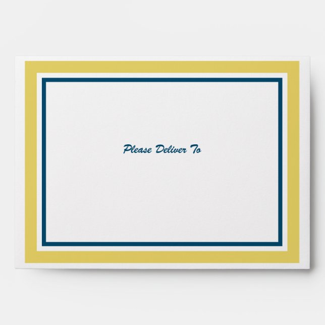 Enveloppe Bleu et Gold Graduation Party (Devant)