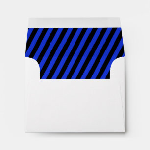 Enveloppe Bleu et noir rayures diagonales