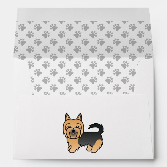 Enveloppe Bleu Et Tan Australien Terrier Cute Dessin Chien (Dos (Bas))