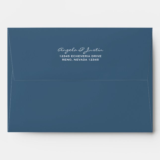 Enveloppe Bleu foncé solide de denim (Dos (Haut rabat))