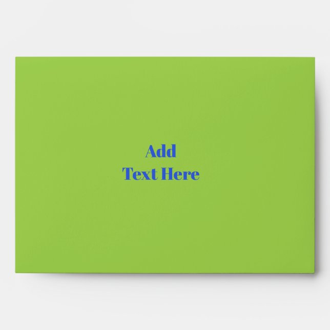 Enveloppe Bleu Gras Sur Lime Vert Anniversaire (Devant)