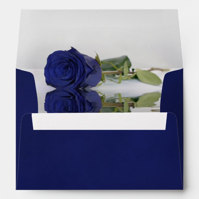 Enveloppe Bleu marbré profond de la marine avec mariage Rose (Dos (Bas))