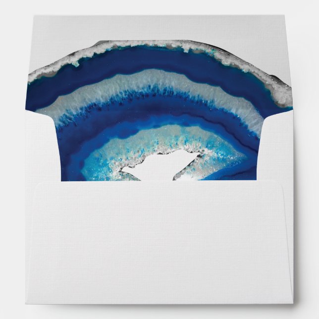 Enveloppe Bleu marine épousant l'agate de | (Dos (Bas))
