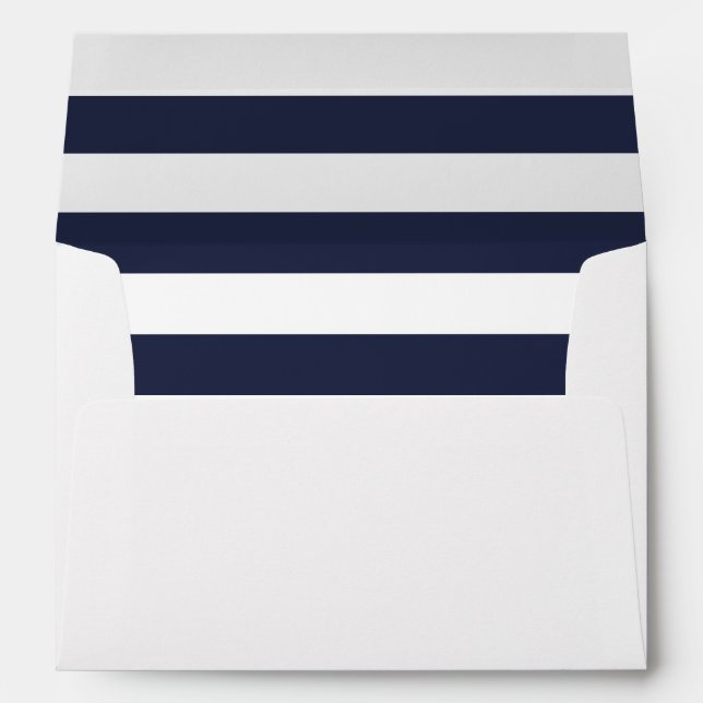 Enveloppe Bleu Marine Et Blanc Délimité (Dos (Bas))