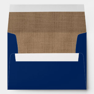 Enveloppe Bleu Nautique et Toile de Jute