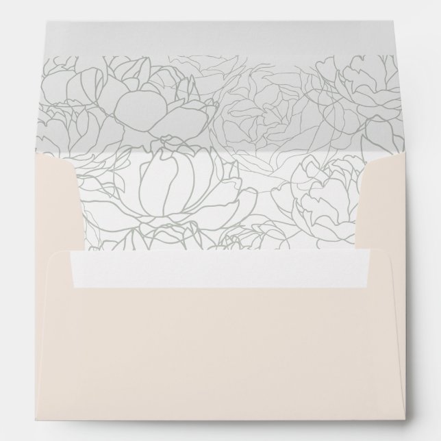 Enveloppe Bleu neutre imprimé Adresse de retour 5x7 Mariage (Dos (Bas))