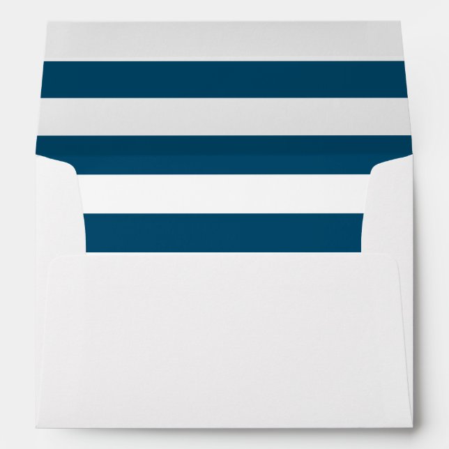 Enveloppe Bleu océan et blanc rayé doublé (Dos (Bas))