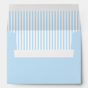 Enveloppe Bleu pastel et rayure blanche