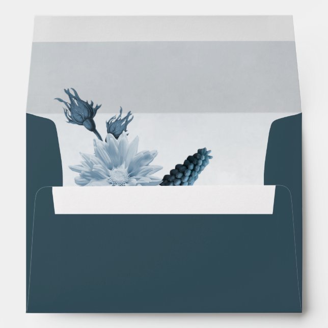 Enveloppe bleu poussiéreux mariage marine (Dos (Bas))