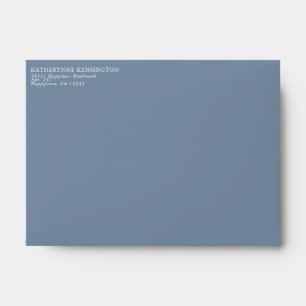 Enveloppe Bleu Poussiéreux Moderne Simple Adresse de Retour
