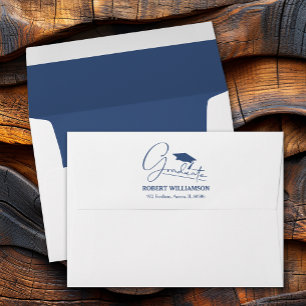 Enveloppe Bleu Retours Adresse Cap Graduation